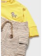 MAYORAL NEWBORN KOMPLET BLUZA ŻÓŁTA Z HAFTEM SPODNIE DRESOWE W PASKI 1628/63