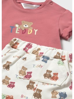 MAYORAL NEWBORN KOMPLET DLA CHŁOPCA KOSZULKA SPODENKI MISIE 1277/42