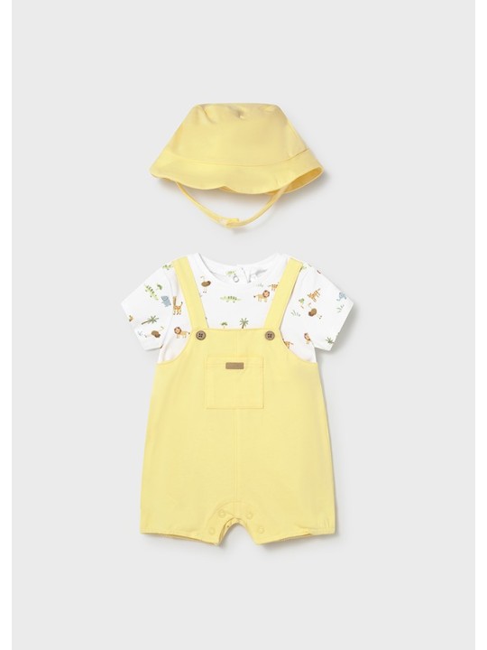 MAYORAL NEWBORN RAMPERS PAJAC PLUS KAPELUSZ DLA CHŁOPCA 1607/11