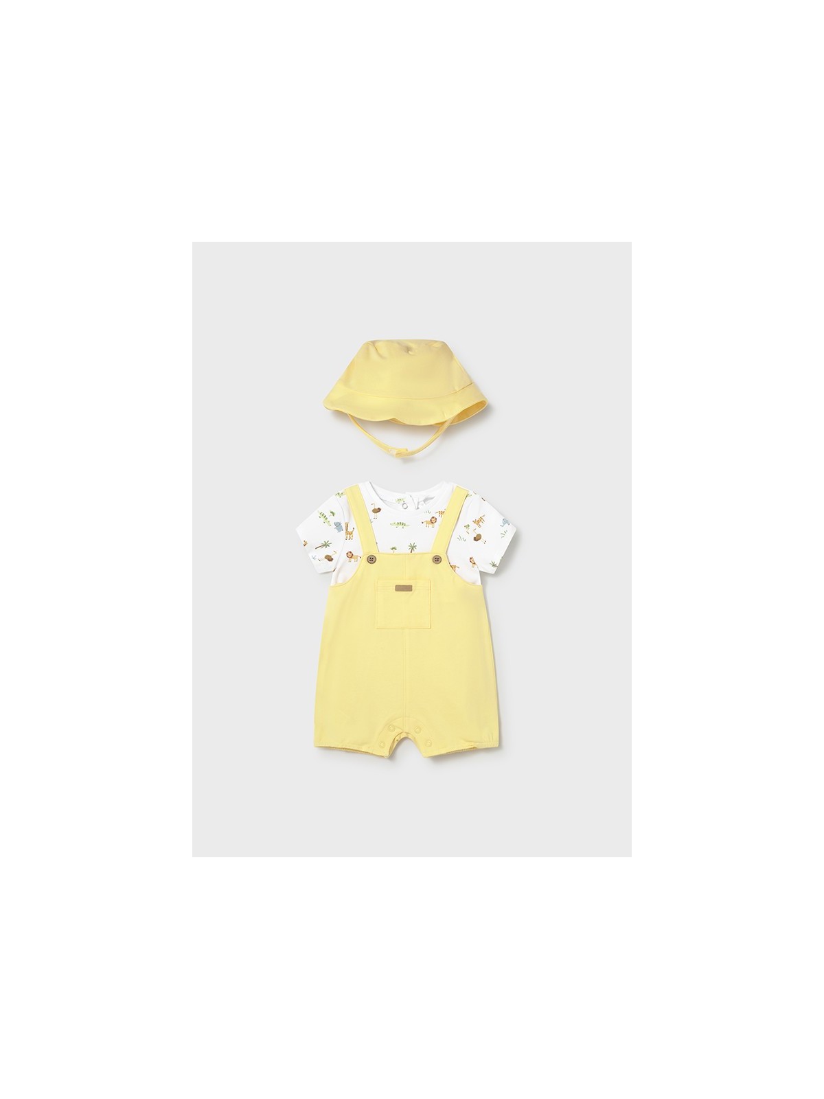 MAYORAL NEWBORN RAMPERS PAJAC PLUS KAPELUSZ DLA CHŁOPCA 1607/11