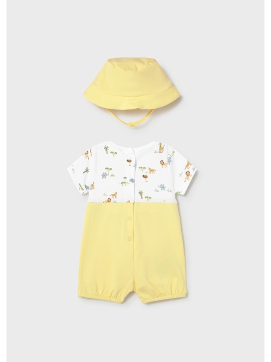 MAYORAL NEWBORN RAMPERS PAJAC PLUS KAPELUSZ DLA CHŁOPCA 1607/11