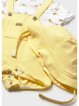 MAYORAL NEWBORN RAMPERS PAJAC PLUS KAPELUSZ DLA CHŁOPCA 1607/11