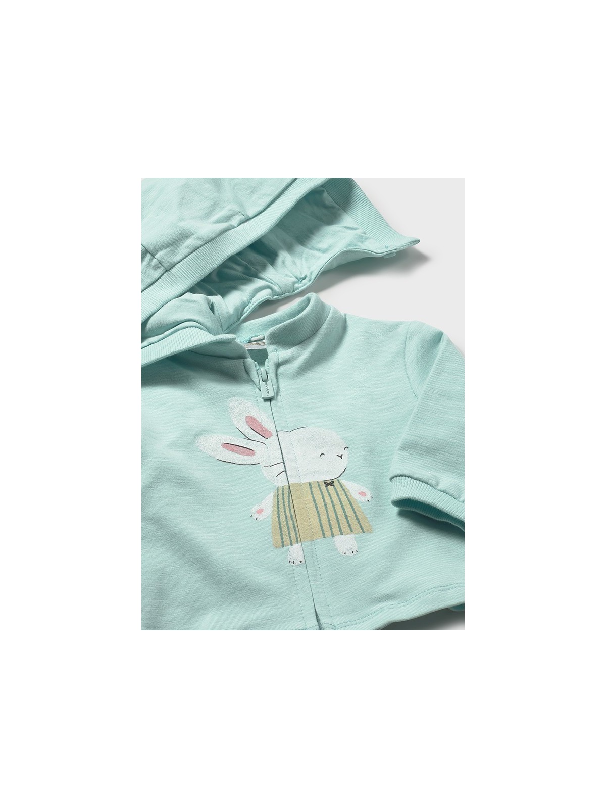 MAYORAL NEWBORN KOMPLET BLUZA ROZPINNA Z KAPTUREM KOSZULKA SPODNIE W SERDUSZKA 1826/70