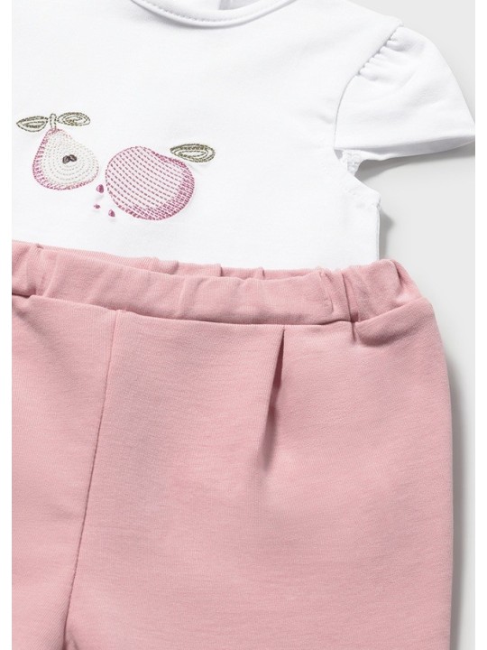 MAYORAL NEWBORN KOMPLET BLUZA ROZPINNA Z KOSZULKA SPODNIE RÓŻ 1825/65