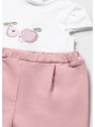 MAYORAL NEWBORN KOMPLET BLUZA ROZPINNA Z KOSZULKA SPODNIE RÓŻ 1825/65