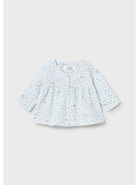 MAYORAL NEWBORN KOMPLET BLUZA ROZPINNA Z KOSZULKA SPODNIE BŁĘKIT 1825/64