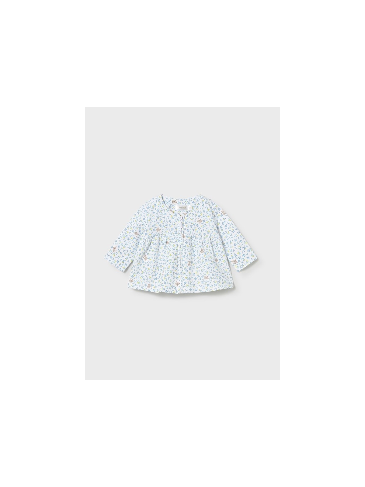 MAYORAL NEWBORN KOMPLET BLUZA ROZPINNA Z KOSZULKA SPODNIE BŁĘKIT 1825/64