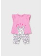 MAYORAL NEWBORN KOMPLET KOSZULKA NA KRÓTKI RĘKAW PLUS LEGINSY W PIESKI 1734/73