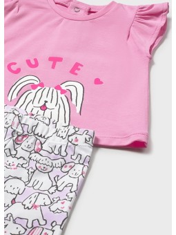 MAYORAL NEWBORN KOMPLET KOSZULKA NA KRÓTKI RĘKAW PLUS LEGINSY W PIESKI 1734/73