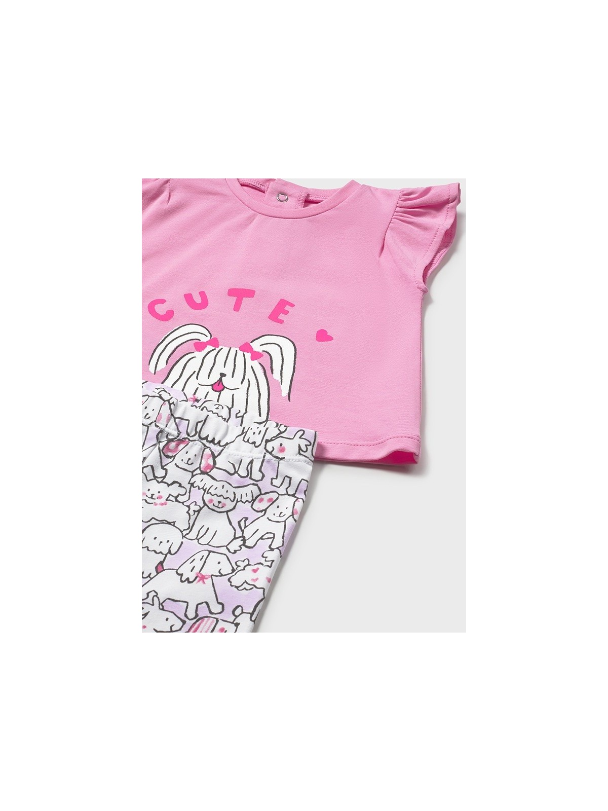 MAYORAL NEWBORN KOMPLET KOSZULKA NA KRÓTKI RĘKAW PLUS LEGINSY W PIESKI 1734/73