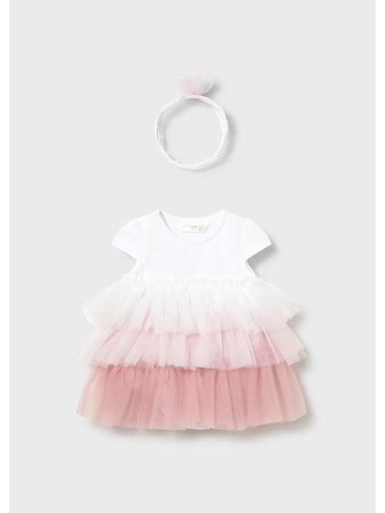 MAYORAL NEWBORN  SUKIENKA BODY NA KRÓTKI RĘKAW TIUL 1601/58