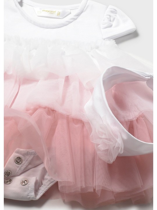 MAYORAL NEWBORN  SUKIENKA BODY NA KRÓTKI RĘKAW TIUL 1601/58