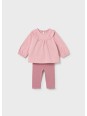 MAYORAL NEWBORN KOMPLET BLUZKA NA DŁUGI RĘKAW PLUS LEGINSY RÓŻOWY 1741/60