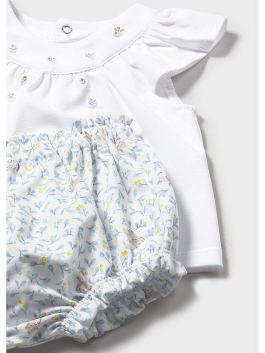 MAYORAL NEWBORN KOMPLET DLA DZIEWCZYNKI KOSZULKA PLUS SPODENKI 1609 /1