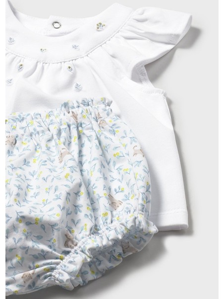 MAYORAL NEWBORN KOMPLET DLA DZIEWCZYNKI KOSZULKA PLUS SPODENKI 1609 /1