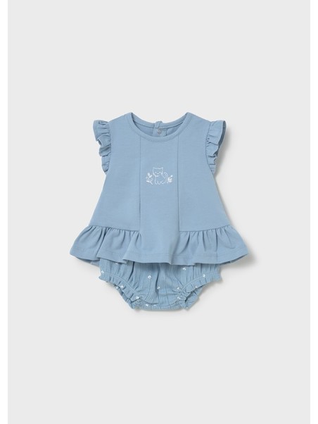 MAYORAL NEWBORN KOMPLET DLA DZIEWCZYNKI KOSZULKA PLUS SPODENKI 1639