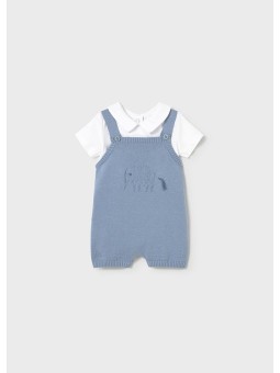 MAYORAL NEWBORN KOMPLET OGRODNICZKI TRYKOTOWE BODY NA KRÓTKI RĘKAW DLA CHŁOPCA   1609/68