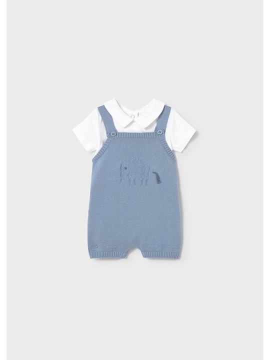 MAYORAL NEWBORN KOMPLET OGRODNICZKI TRYKOTOWE BODY NA KRÓTKI RĘKAW DLA CHŁOPCA   1609/68