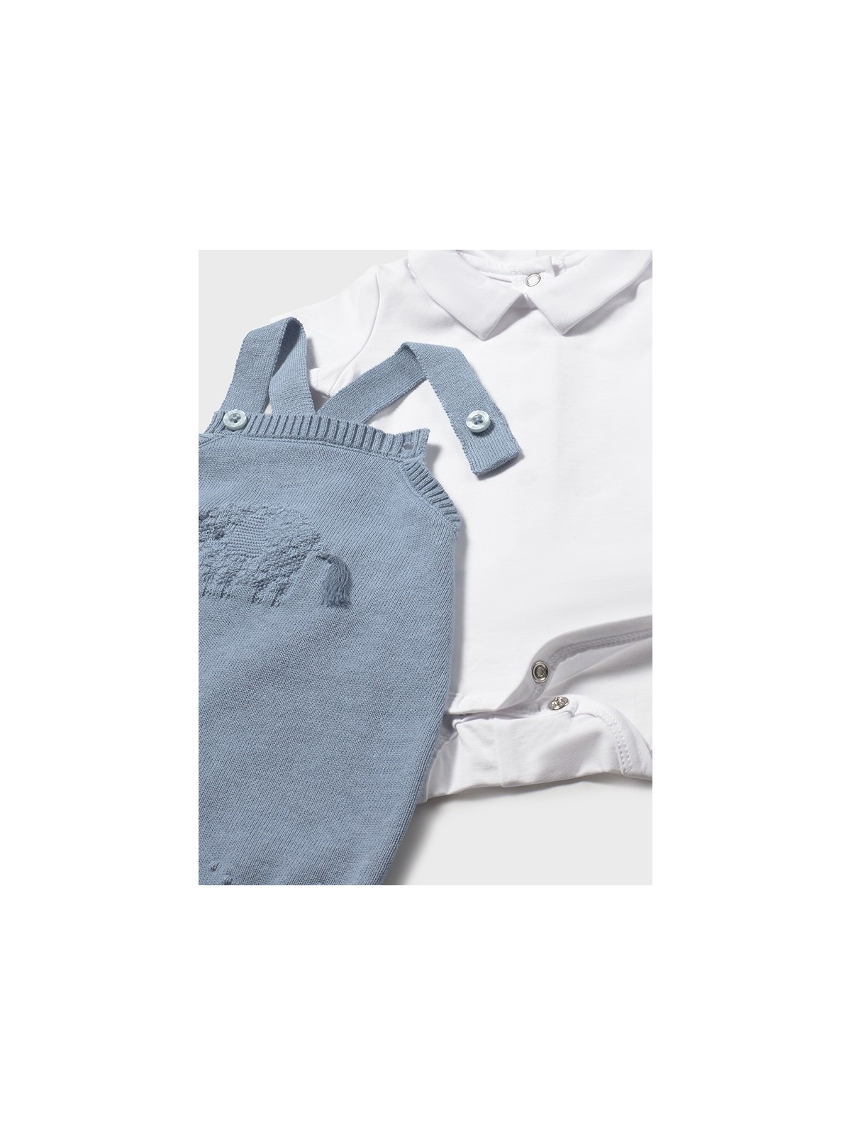 MAYORAL NEWBORN KOMPLET OGRODNICZKI TRYKOTOWE BODY NA KRÓTKI RĘKAW DLA CHŁOPCA   1609/68