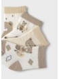 MAYORAL NEWBORN SKARPETKI BEŻOWO BIAŁO MISIE 9049/36