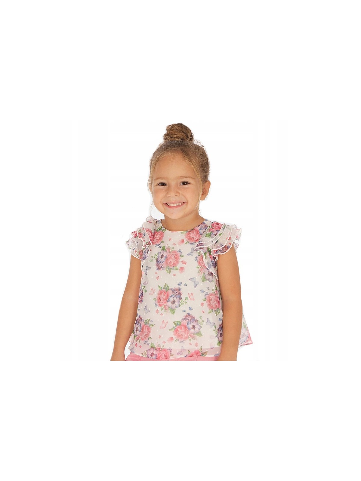 MAYORAL BLUZKA LETNIA DLA DZIEWCZYNKI NA KRÓTKI RĘKAW W KWIATKI 3179/39
