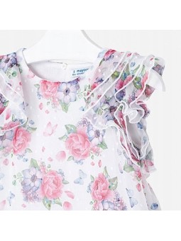 MAYORAL BLUZKA LETNIA DLA DZIEWCZYNKI NA KRÓTKI RĘKAW W KWIATKI 3179/39