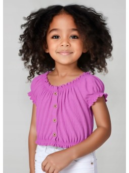 MAYORAL BLUZKA NA KRÓTKI RĘKAW DLA DZIEWCZYNKI FIOLET 3008/61