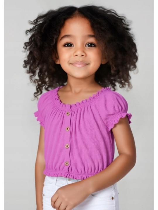 MAYORAL BLUZKA NA KRÓTKI RĘKAW DLA DZIEWCZYNKI FIOLET 3008/61