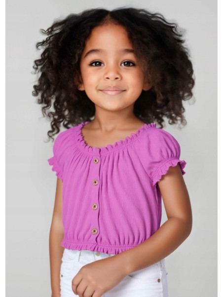 MAYORAL BLUZKA NA KRÓTKI RĘKAW DLA DZIEWCZYNKI FIOLET 3008/61