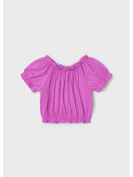 MAYORAL BLUZKA NA KRÓTKI RĘKAW DLA DZIEWCZYNKI FIOLET 3008/61