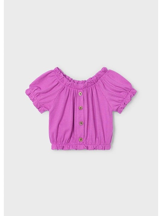 MAYORAL BLUZKA NA KRÓTKI RĘKAW DLA DZIEWCZYNKI FIOLET 3008/61