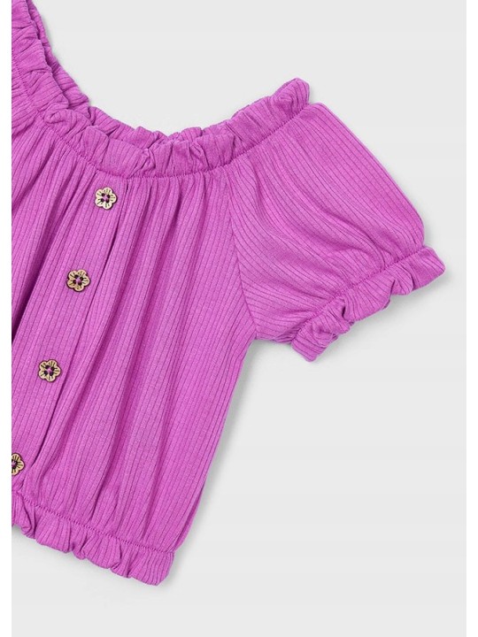 MAYORAL BLUZKA NA KRÓTKI RĘKAW DLA DZIEWCZYNKI FIOLET 3008/61