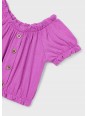 MAYORAL BLUZKA NA KRÓTKI RĘKAW DLA DZIEWCZYNKI FIOLET 3008/61