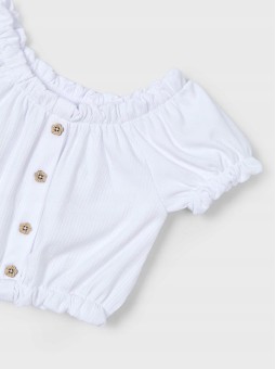 MAYORAL BLUZKA NA KRÓTKI RĘKAW DLA DZIEWCZYNKI BIAŁA  3008