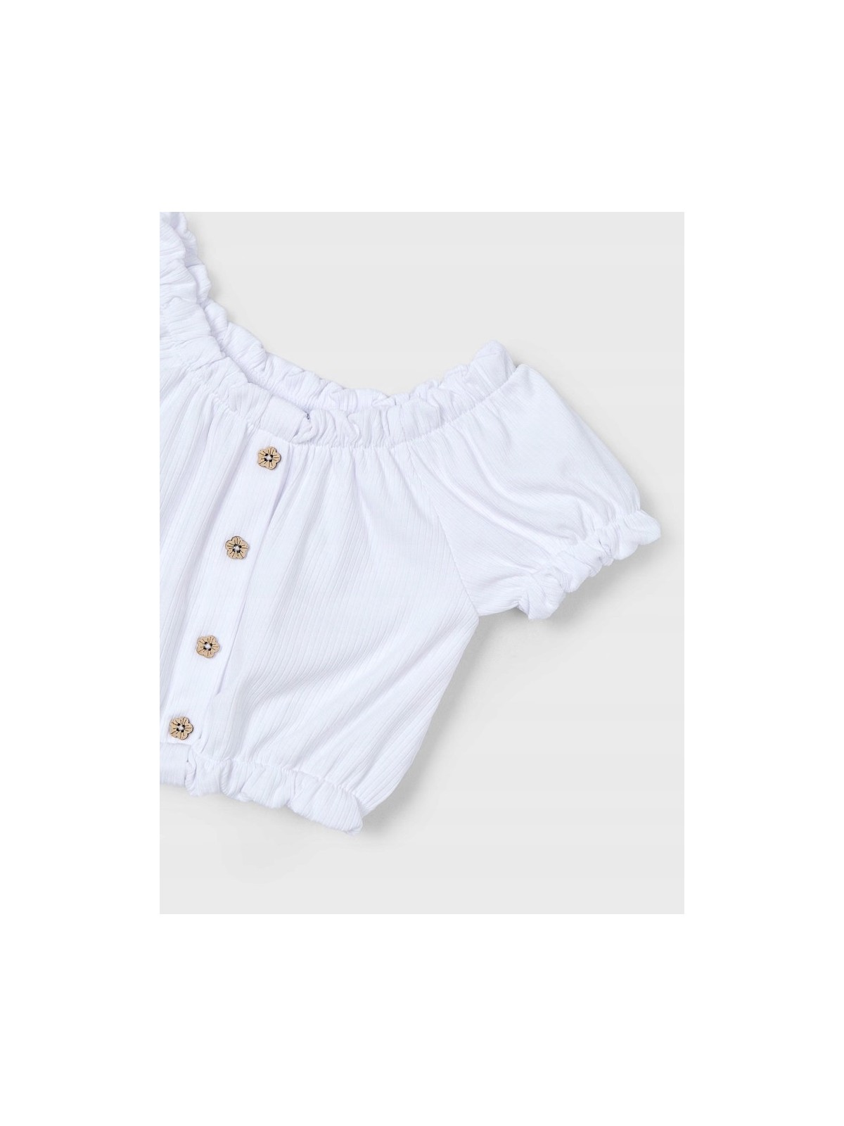 MAYORAL BLUZKA NA KRÓTKI RĘKAW DLA DZIEWCZYNKI BIAŁA  3008