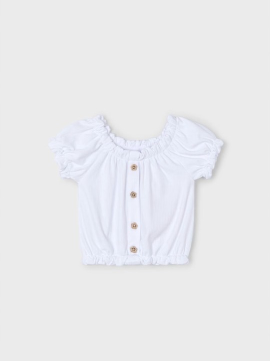 MAYORAL BLUZKA NA KRÓTKI RĘKAW DLA DZIEWCZYNKI BIAŁA  3008