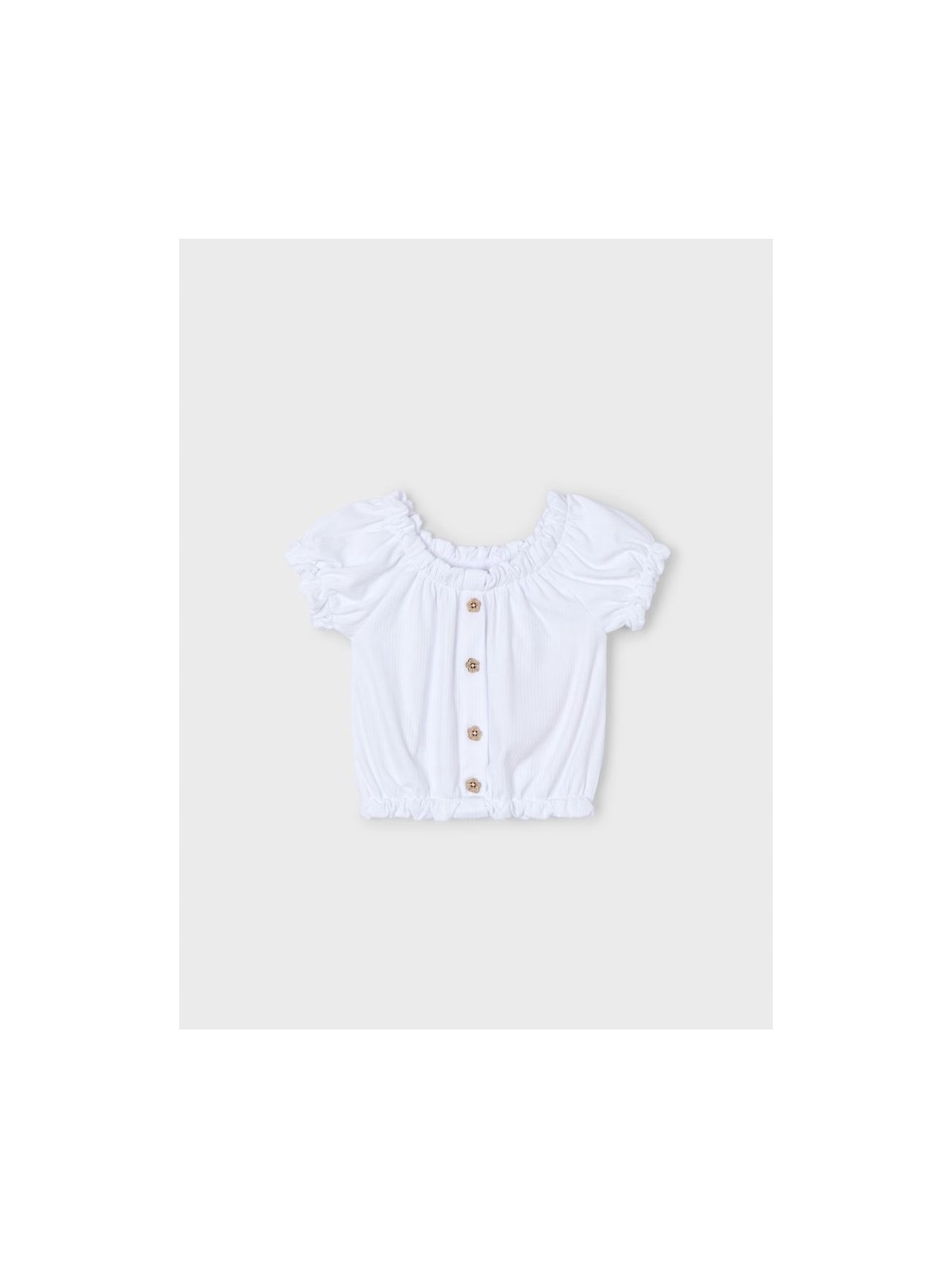 MAYORAL BLUZKA NA KRÓTKI RĘKAW DLA DZIEWCZYNKI BIAŁA  3008