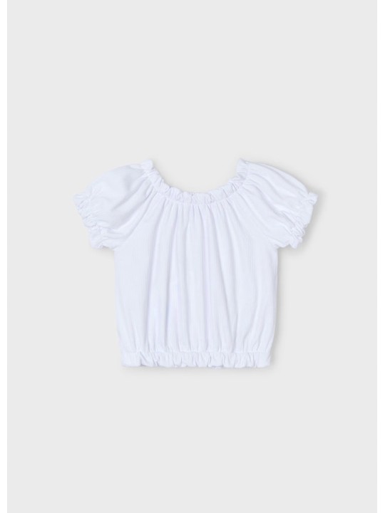 MAYORAL BLUZKA NA KRÓTKI RĘKAW DLA DZIEWCZYNKI BIAŁA  3008