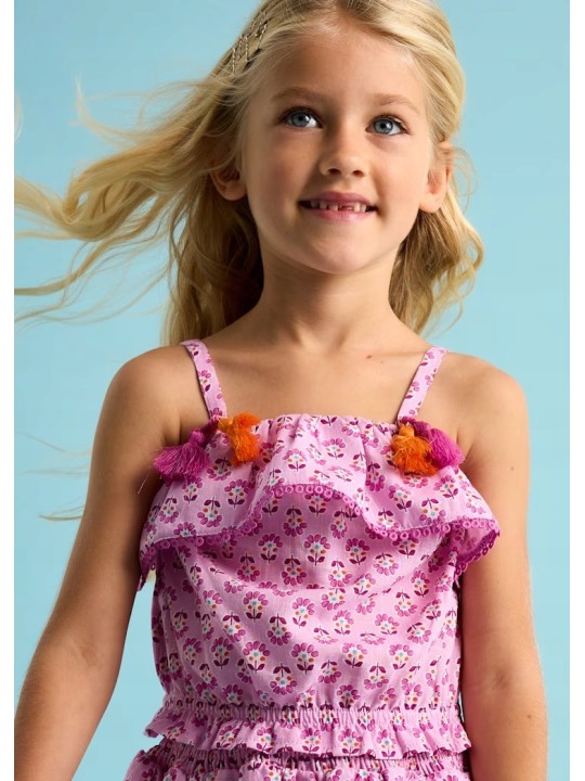 MAYORAL BLUZKA TOP LETNI DLA DZIEWCZYNKI W KWIATKI RÓŻOWY 3186/65