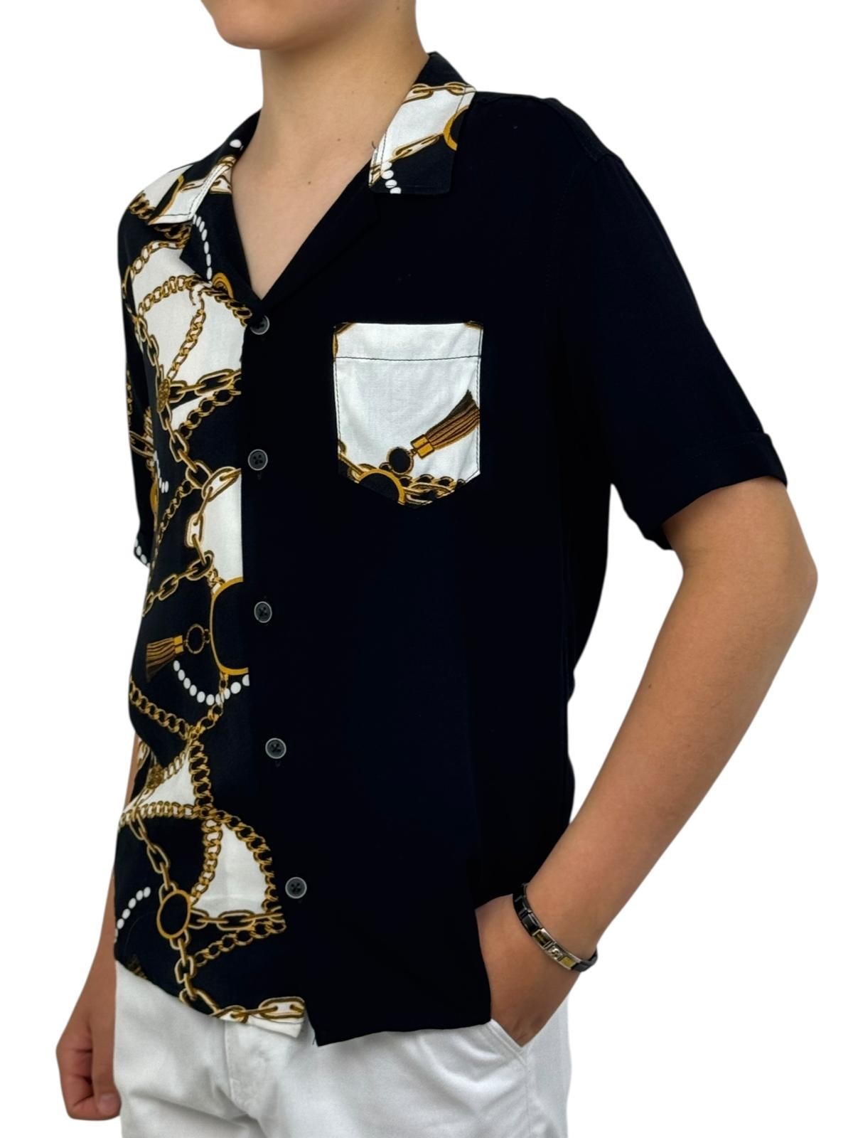 GIOVANNI PERA KOSZULA NA KRÓTKI RĘKAW DLA CHŁOPCA GP/16