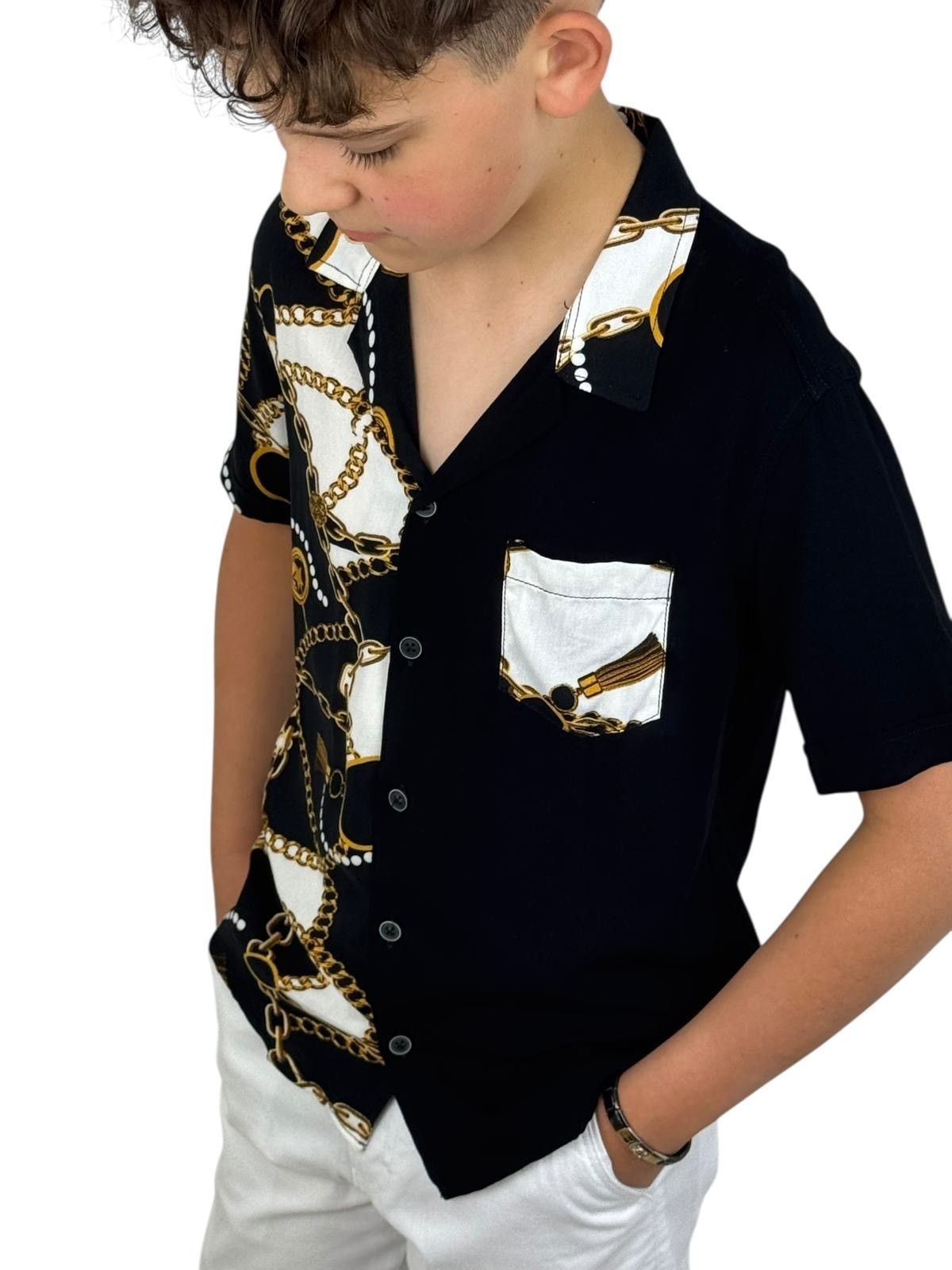 GIOVANNI PERA KOSZULA NA KRÓTKI RĘKAW DLA CHŁOPCA GP/16