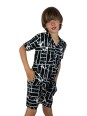GIOVANNI PERA KOMPLET LETNI DLA CHŁOPCA CZARNO BIAŁY GP/25