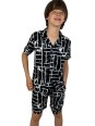GIOVANNI PERA KOMPLET LETNI DLA CHŁOPCA CZARNO BIAŁY GP/25