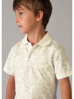 MAYORAL T-SHIRT KOSZULKA POLO DLA CHŁOPCA NA KRÓTKI RĘKAW W MOTORY 3104/85