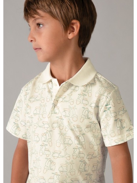 MAYORAL T-SHIRT KOSZULKA POLO DLA CHŁOPCA NA KRÓTKI RĘKAW W MOTORY 3104/85