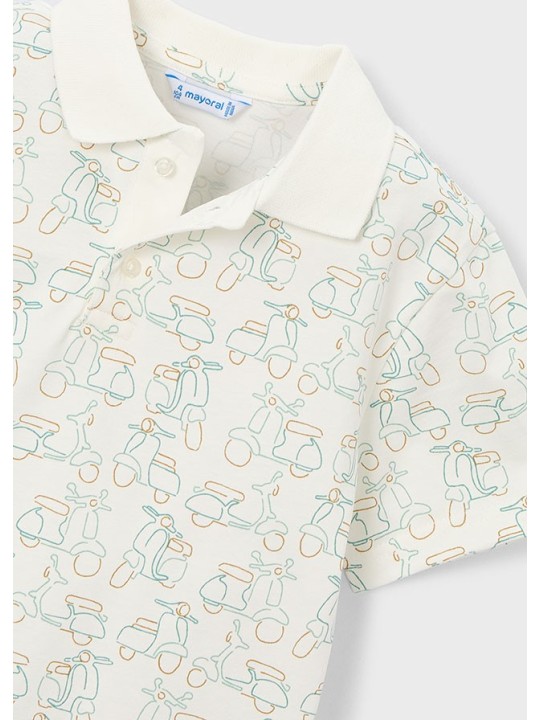 MAYORAL T-SHIRT KOSZULKA POLO DLA CHŁOPCA NA KRÓTKI RĘKAW W MOTORY 3104/85