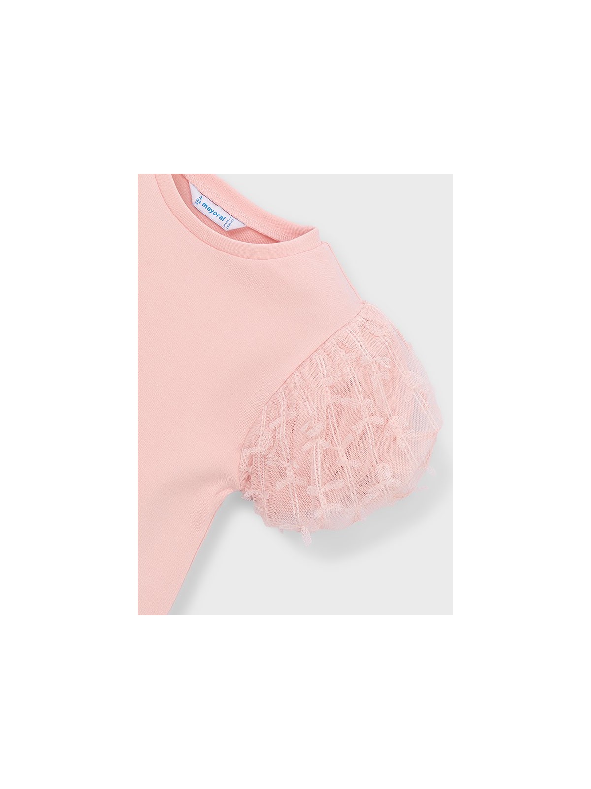 MAYORAL BLUZKA T-SHIRT KOSZULKA NA KRÓTKI RĘKAW DLA DZIEWCZYNKI TIULOWE RĘKAWY 3001/47