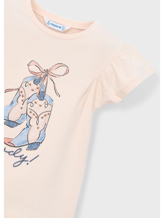 MAYORAL BLUZKA T-SHIRT KOSZULKA NA KRÓTKI RĘKAWEK  DLA DZIEWCZYNKI 3007/80