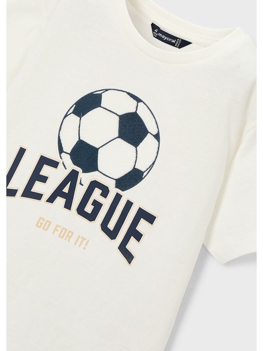 MAYORAL T-SHIRT BLUZKA KOSZULKA NA KRÓTKI RĘKAW DLA CHŁOPCA Z PIŁKĄ  3074/69