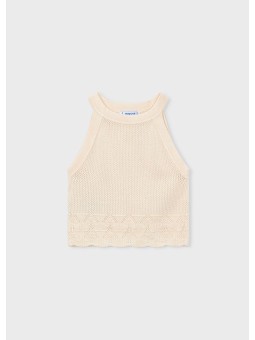 MAYORAL BLUZKA TOP DLA DZIEWCZYNKI Z WISKOZY KREMOWY 3027/44